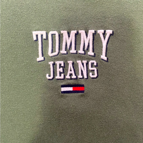 Olive Green Tommy Hilfiger Cropped Tee - Picture 2 of 5